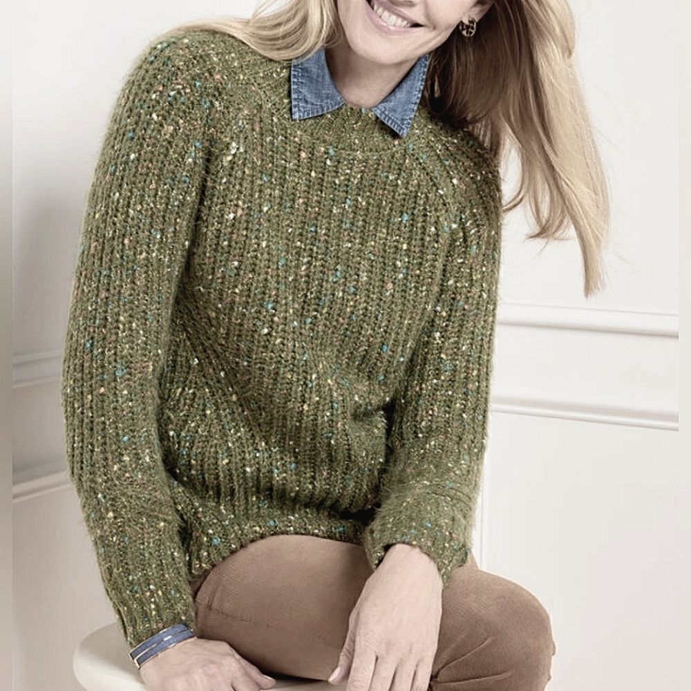 Talbots Women's Shaker Stitch Tweed Pullover Sweater